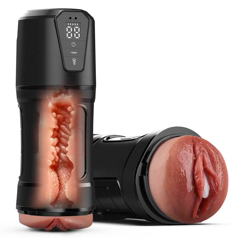 2026 New Model Challenger - Feels Different LED Display Anti-Slip Grip Extended Sleeve Vibrations & Suctions Realistic Vagina Stroker
