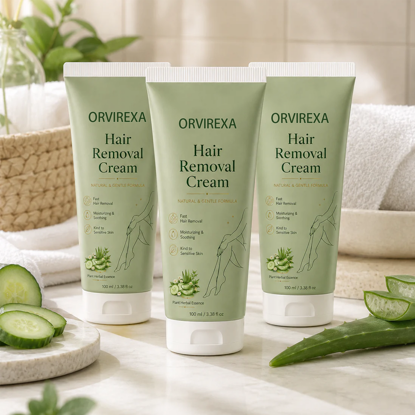 Natural Gentle Hair Removal Cream | For Women & Men, Sensitive Skin