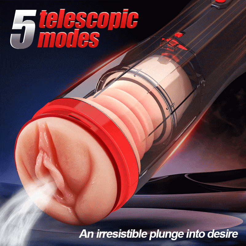 【Everted Fleshy Labia】ROKA- 5 in 1 Men Masturbaters 5 Thrusting+Suction 10 Vibration Removable Transparent Window