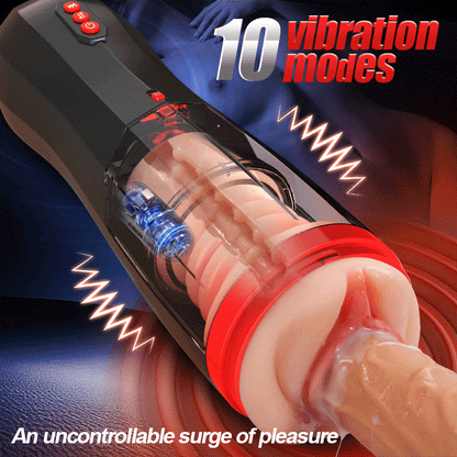 【Everted Fleshy Labia】ROKA- 5 in 1 Men Masturbaters 5 Thrusting+Suction 10 Vibration Removable Transparent Window