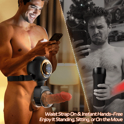 Hazel - 9 Vibration & Swing & Thrust Hands-Free Waist Strap-On Male Masturbator