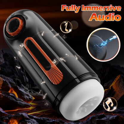 【Free lub】Alien - 6-in-1 Thrusting & Vibrating Blow Job Masturbator Cup with 4 Suction Modes