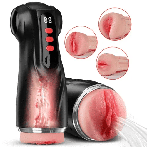 2026 New model 3 Sleeves Pocket Pussy Penis Pump with 9 Sucking & 9 Vibrating Male Masturbator