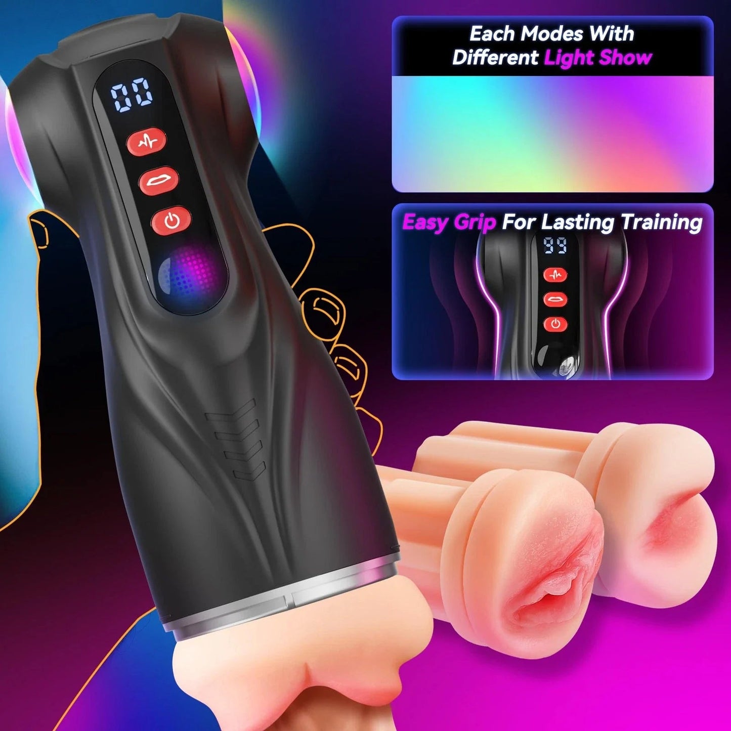 2026 New model 3 Sleeves Pocket Pussy Penis Pump with 9 Sucking & 9 Vibrating Male Masturbator