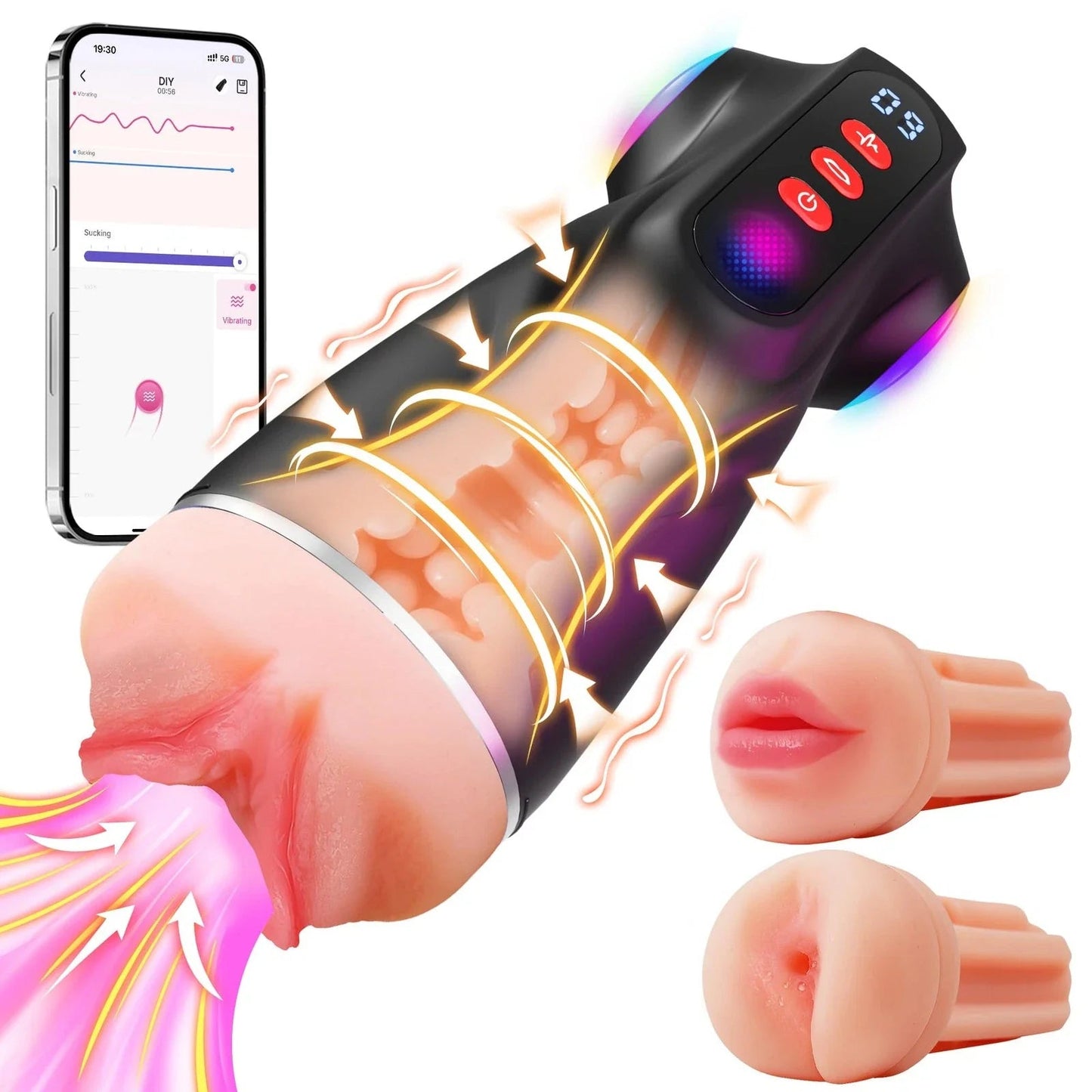 2026 New model 3 Sleeves Pocket Pussy Penis Pump with 9 Sucking & 9 Vibrating Male Masturbator